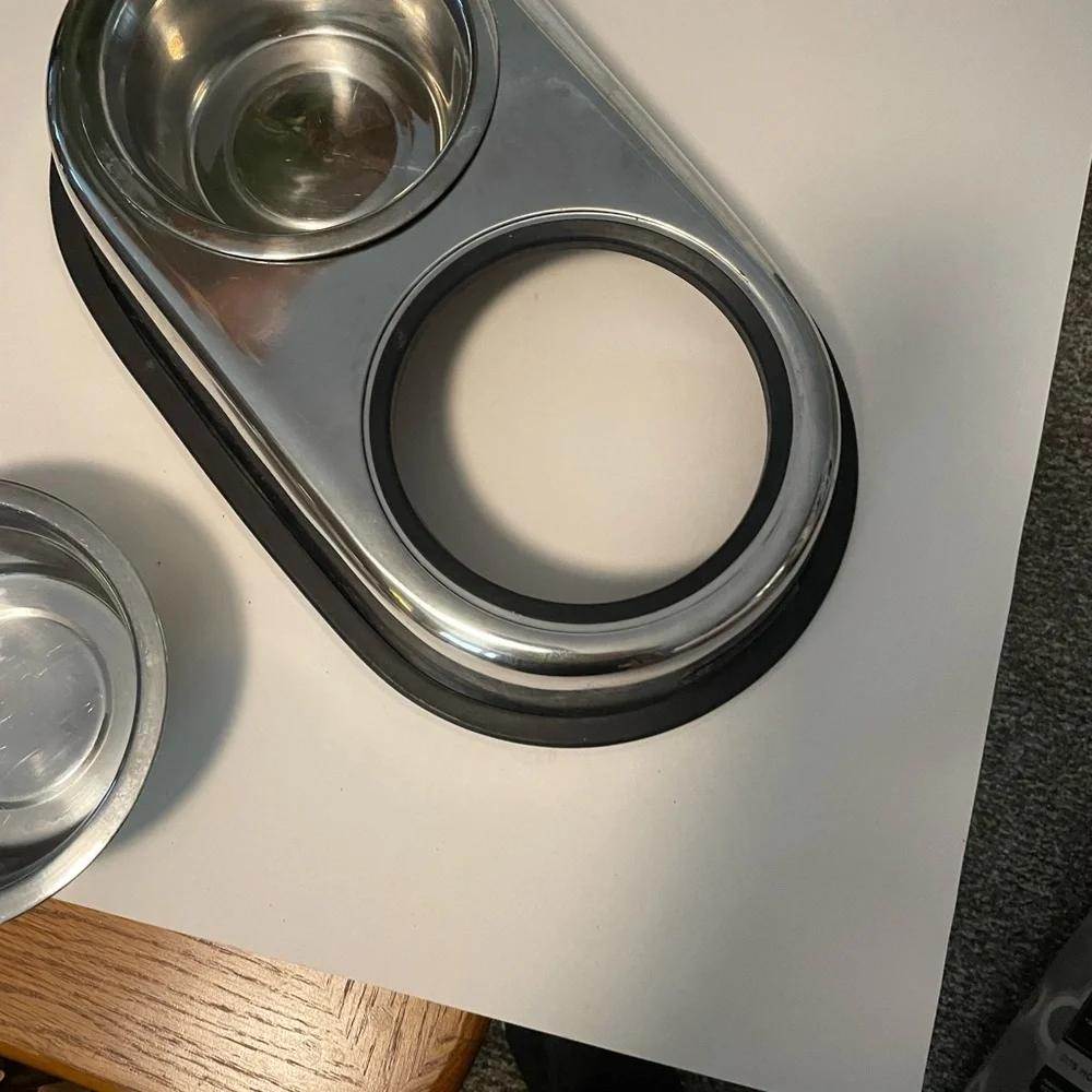 Boots & Barkley Silver and Black Dog Bowl Feeder